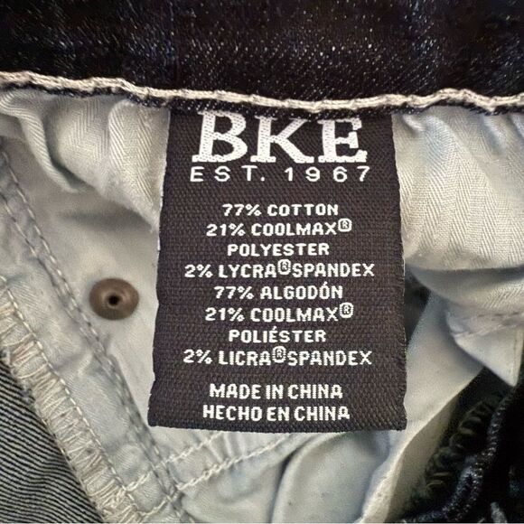 BKE Jake Straight Men’s Darker Wash Distressed Jeans 30 x 30 - Picture 11 of 15